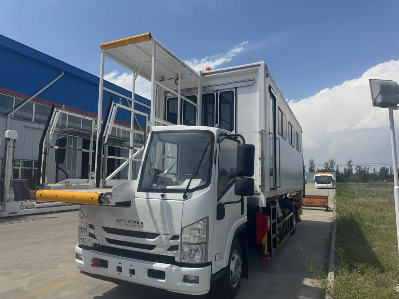 Ambulift with rear platform